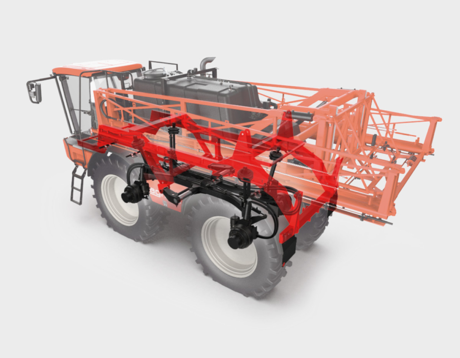 The StabiloPlus chassis on the Agrifac sprayer.
