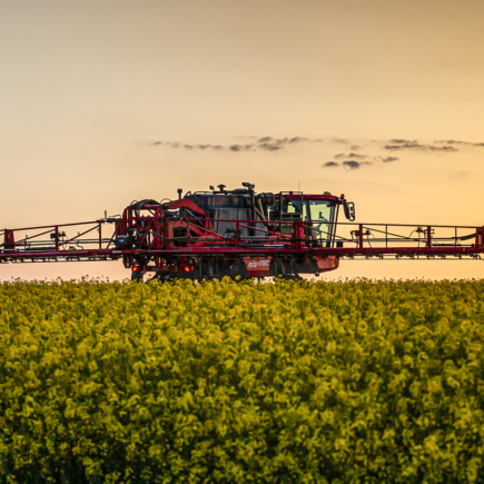 Agrifac Condor Clearance sprayer spraying tall crops.