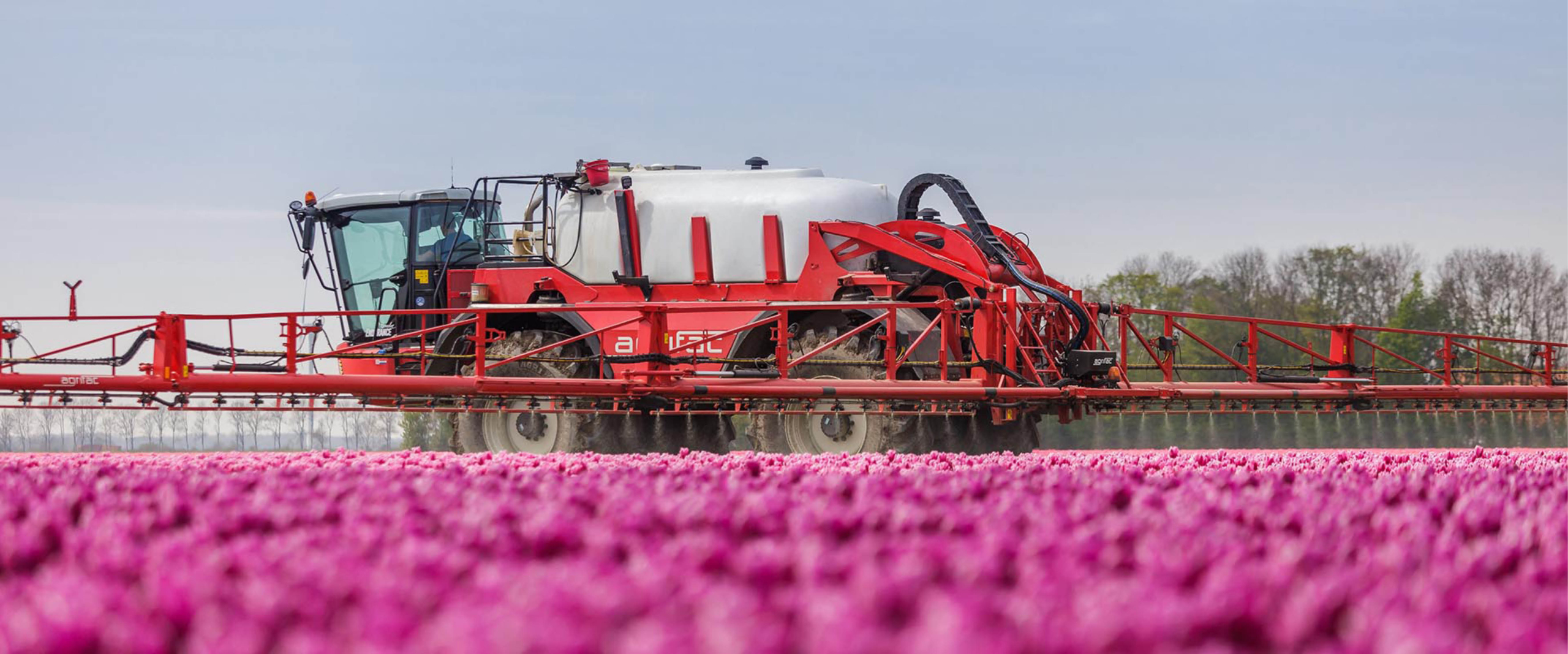 A Premium Proven Agrifac Condor Endurance in a field of tulips.